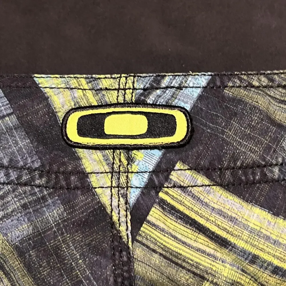 Oakley Board Software Shorts Men Large Vintage Black Surf Swim Trunks Drawstring